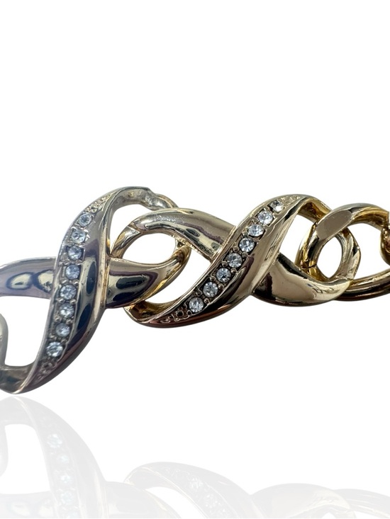 Avon Jewelry - Avon SAQ Gold Tone Crystal Ribbon Link Bracelet
